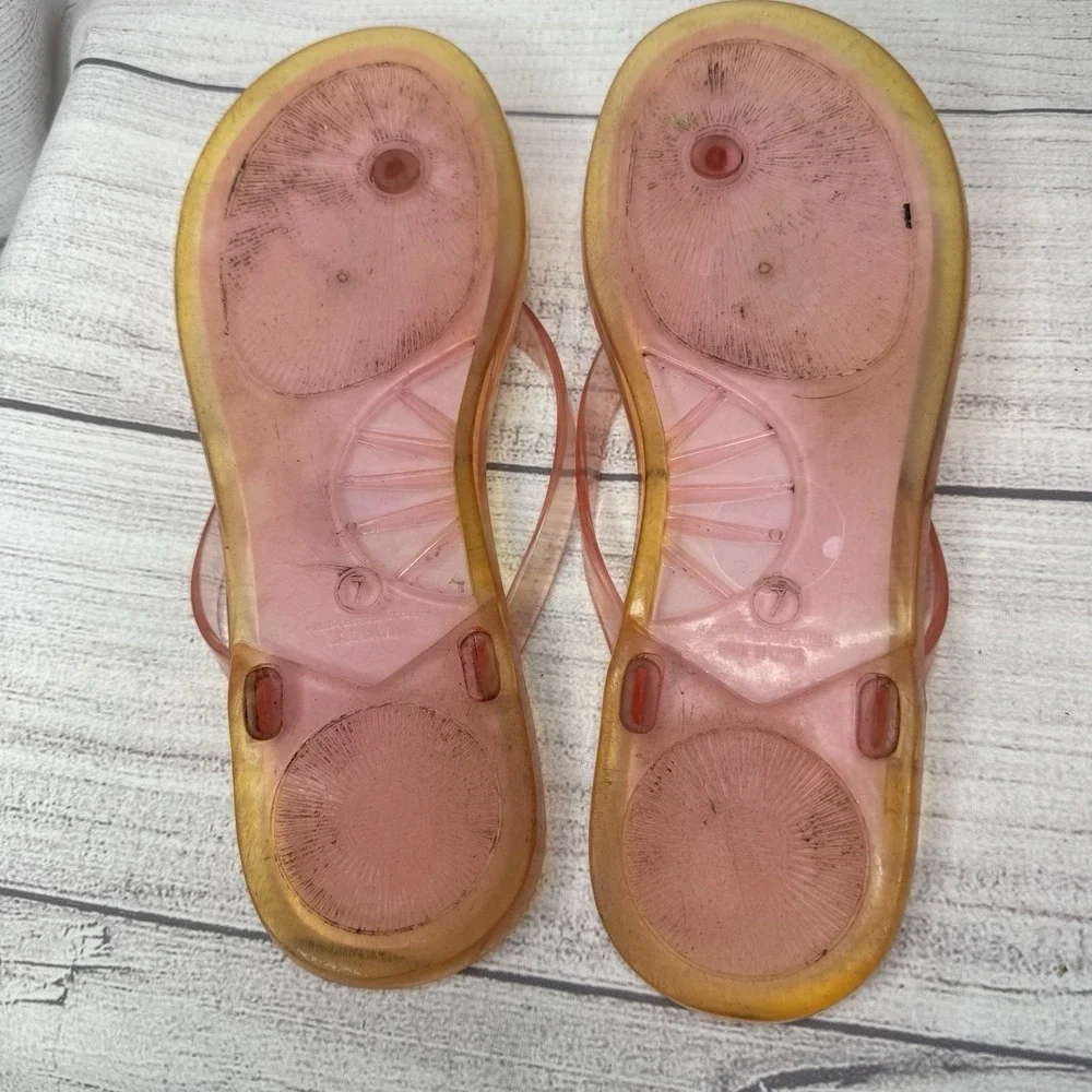 Lilly Pulitzer Sandals Womens‎ Size 7 Pink Thong Slip On Jelly Sea Shell